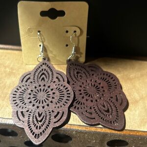 Boho Dark Wood Lightweight Dangle Earrings Women Trendy Bohemian jewelry